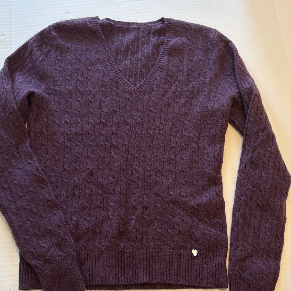 Marina Luna Women's Purple V-Neck Sweater